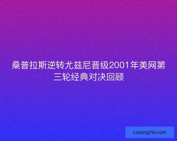 桑普拉斯逆转尤兹尼晋级2001年美网第三轮经典对决回顾 桑普拉斯逆转尤兹尼晋级2001年美网第三轮经典对决回顾